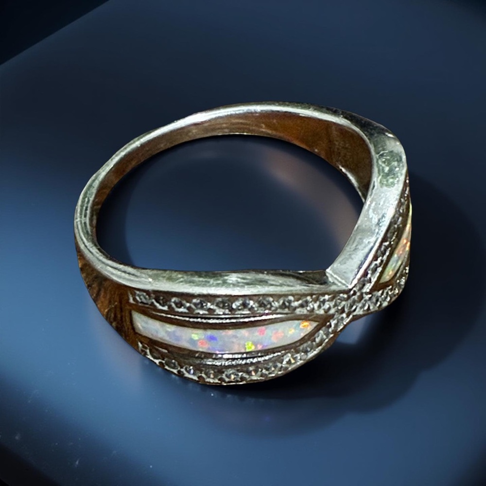 Sterling Silver Ring with Inset Stones